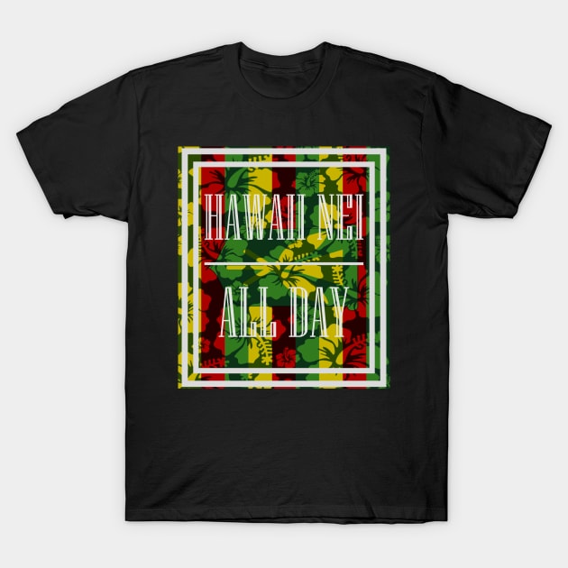 Hawai'i Kanaka Maoli Floral Flag by Hawaii Nei All Day T-Shirt by hawaiineiallday